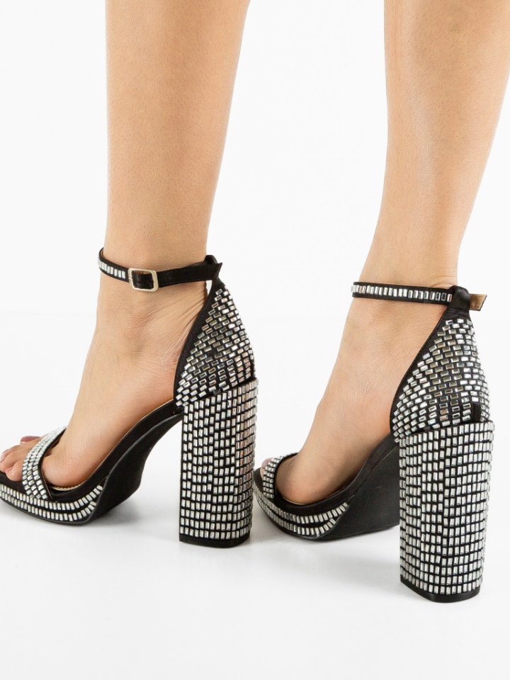 Sandale cu toc Breda Negre