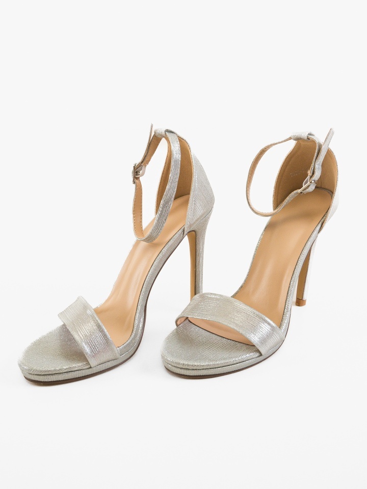 Sandale cu toc Versed Argintii