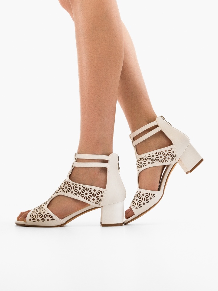 Sandale cu toc Drydyna Bej