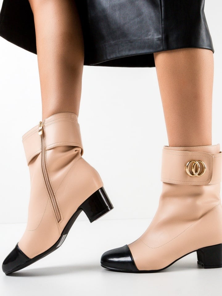 Botine dama Isobel Bej