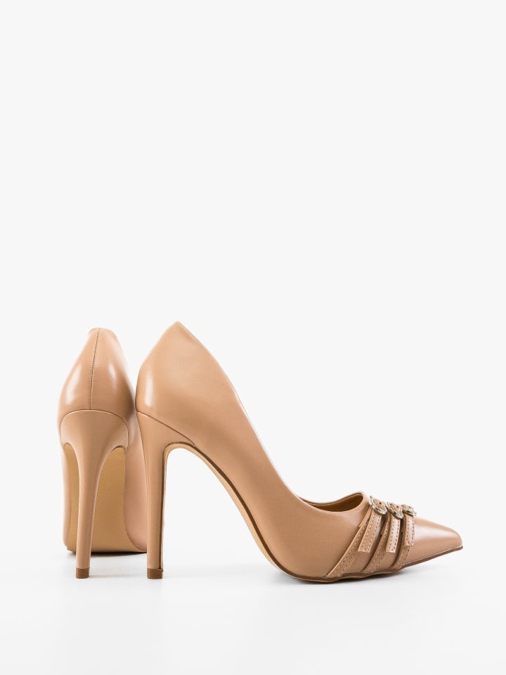 Pantofi stiletto dama Nelso Bej