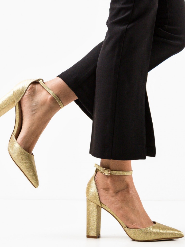 Pantofi cu toc Nakara Aurii 2