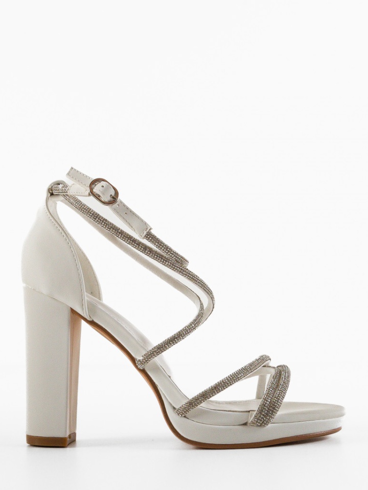 Sandale cu toc Herring Albe