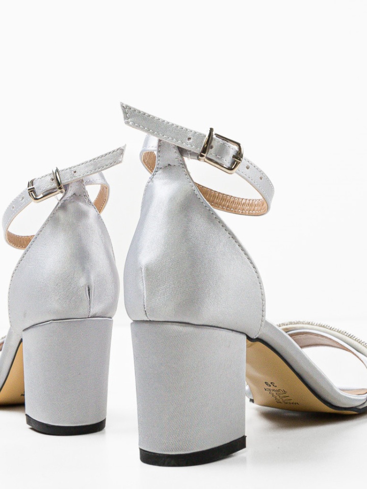 Sandale cu toc Orkestre Albe