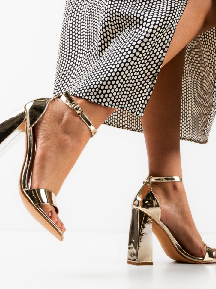 Sandale cu toc Pastev Argintii