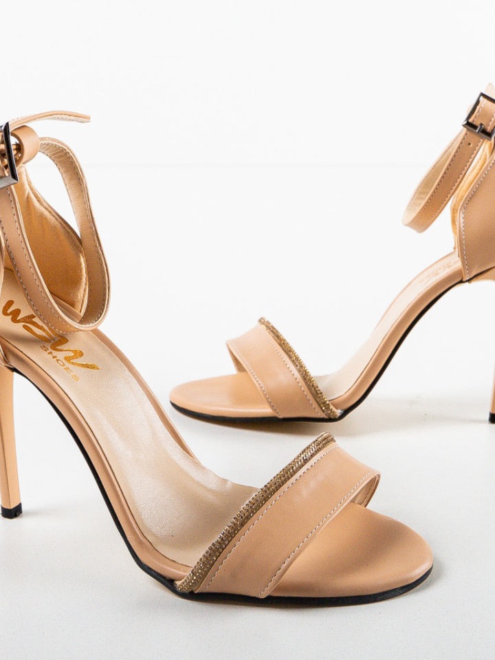 Sandale cu toc Cassius Albe 2