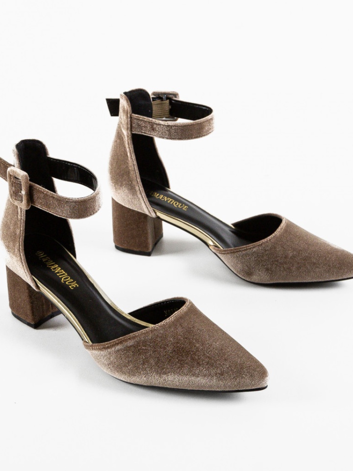 Pantofi cu toc Saif Khaki