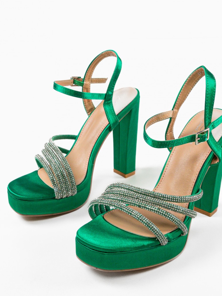 Sandale cu toc Lisbeth Negre