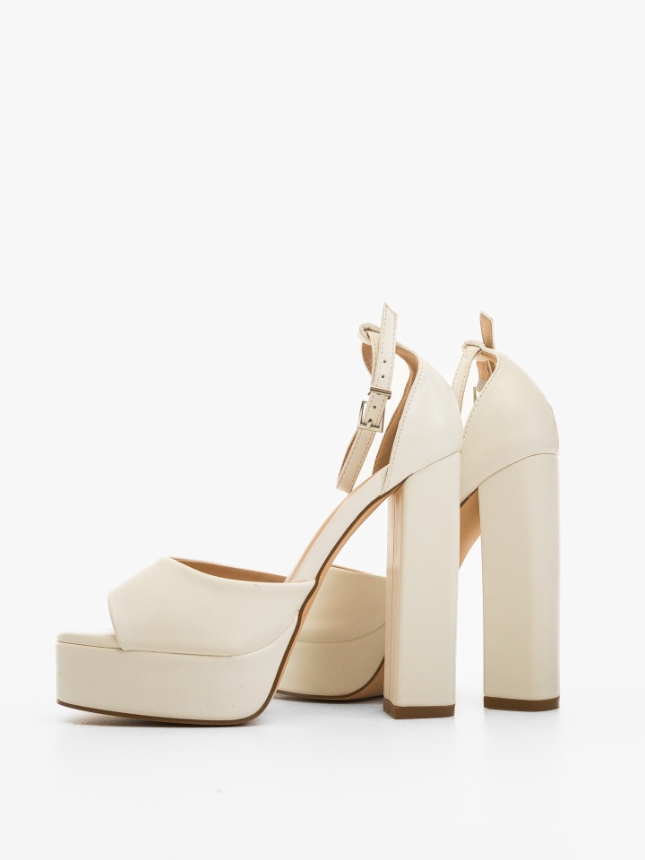 Sandale cu toc Flora Nude