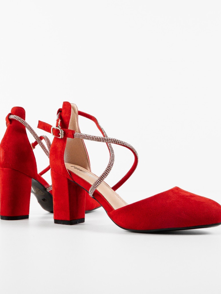 Pantofi cu toc Santos Rosii