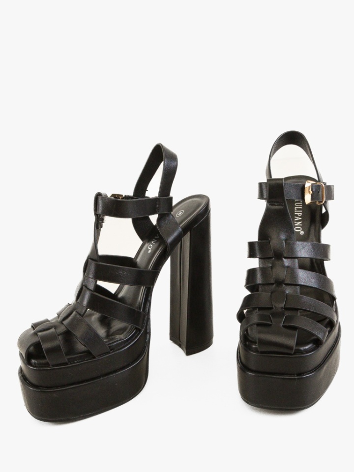 Sandale cu toc Brett Negre