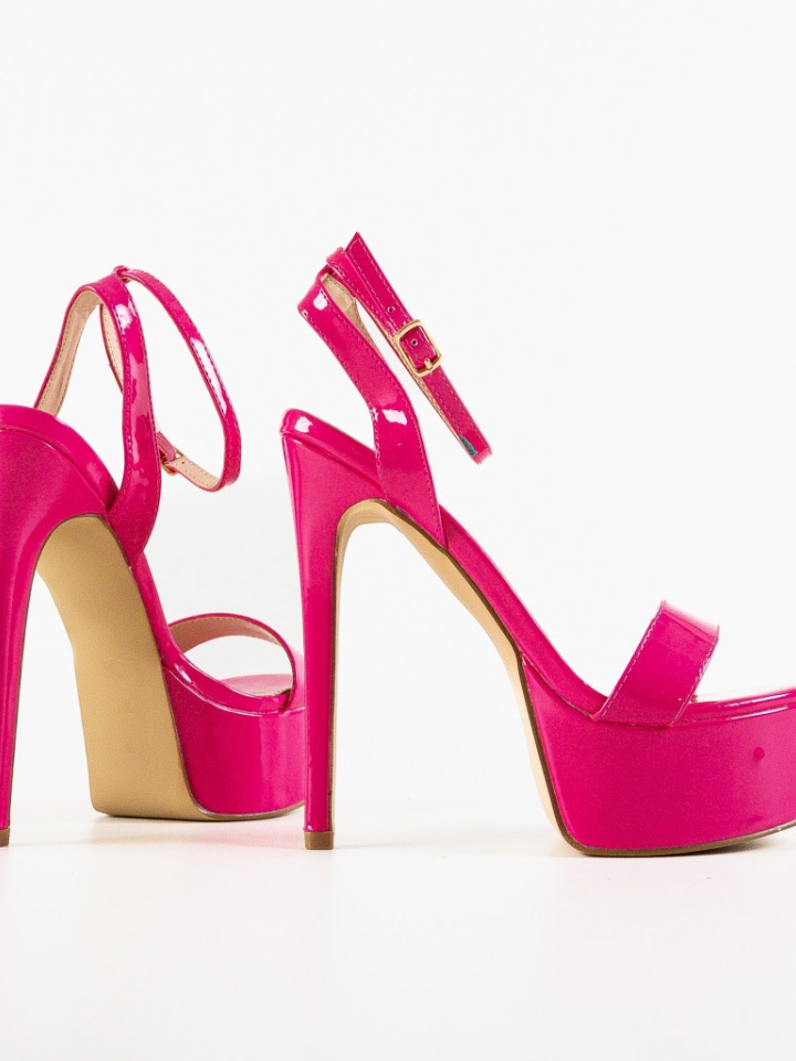 Sandale cu toc Barbys Rosii