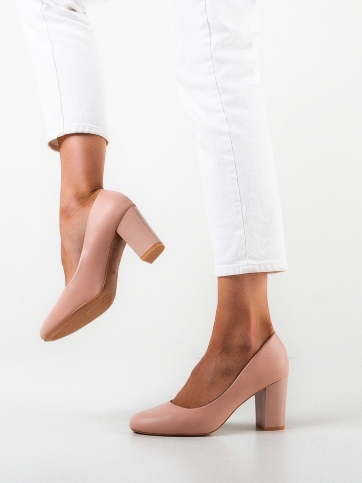 Pantofi cu toc Oliva Roz