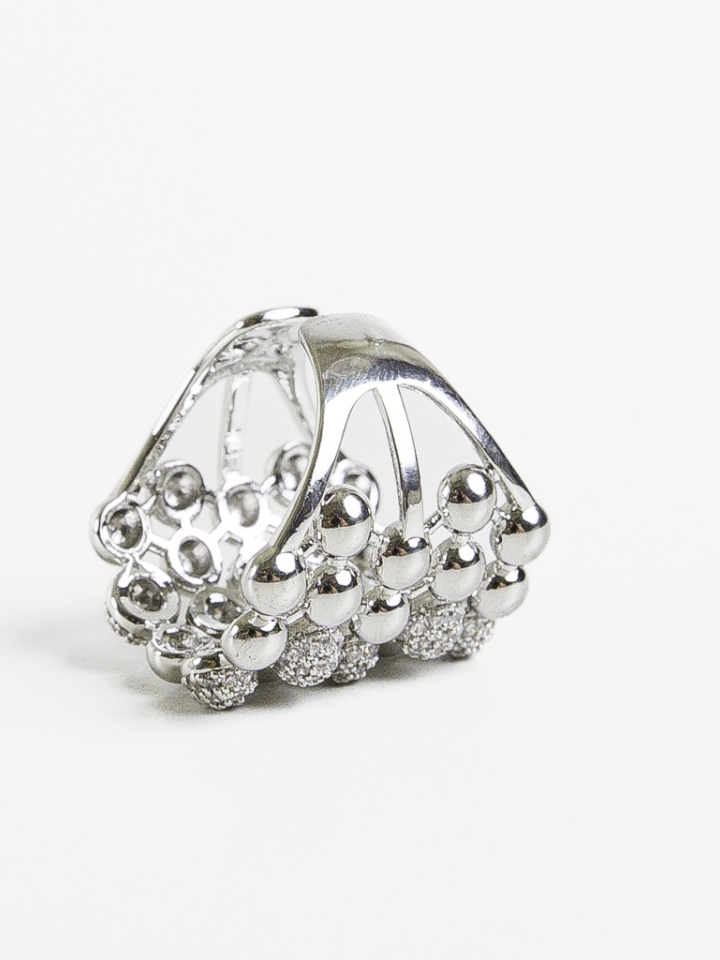 Inel Hexego Argintiu