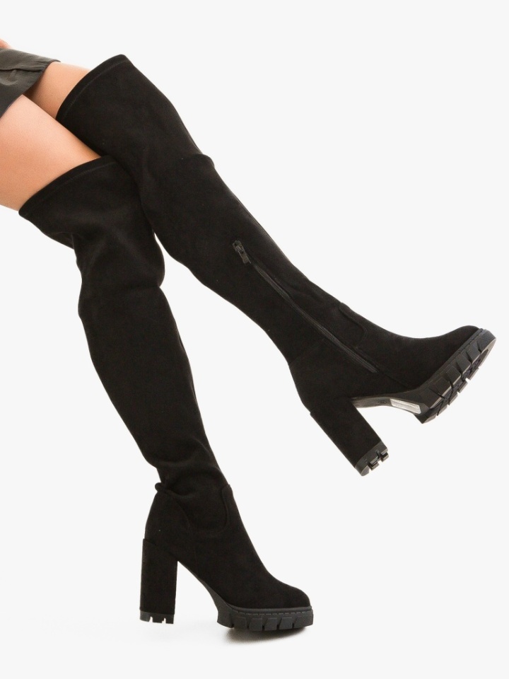 Cizme dama Kare Negre