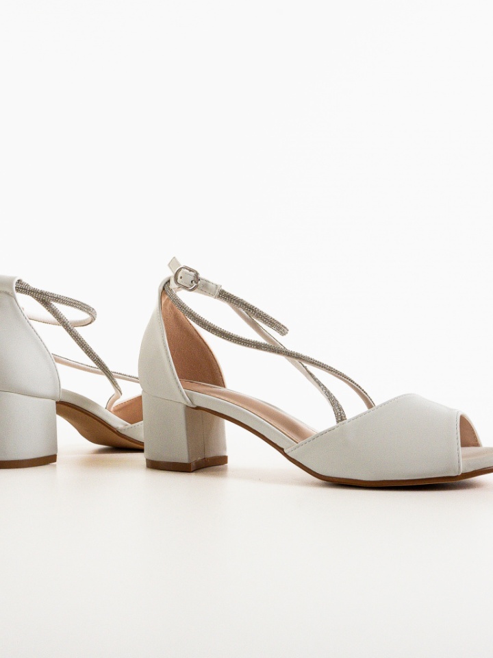 Sandale cu toc Renosa Argintii