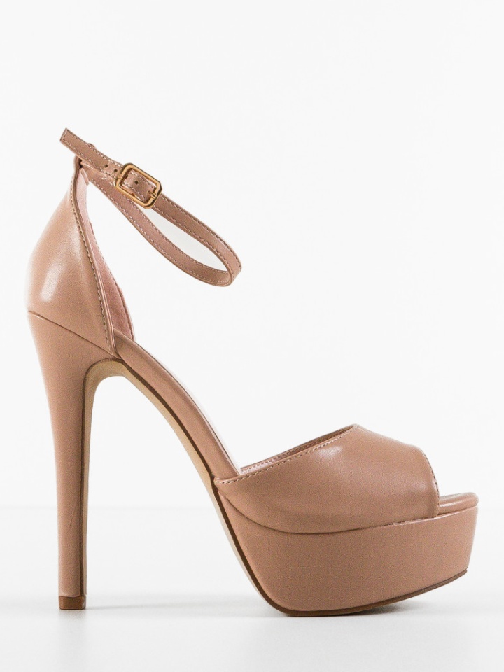 Sandale cu toc Yrama Aurii