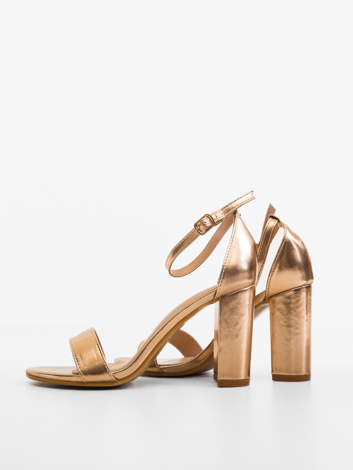 Sandale cu toc Aurora Albe