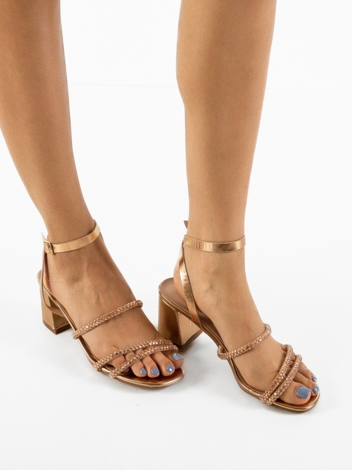 Sandale cu toc Desmie Roze