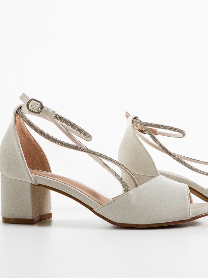 Sandale cu toc Renosa Argintii