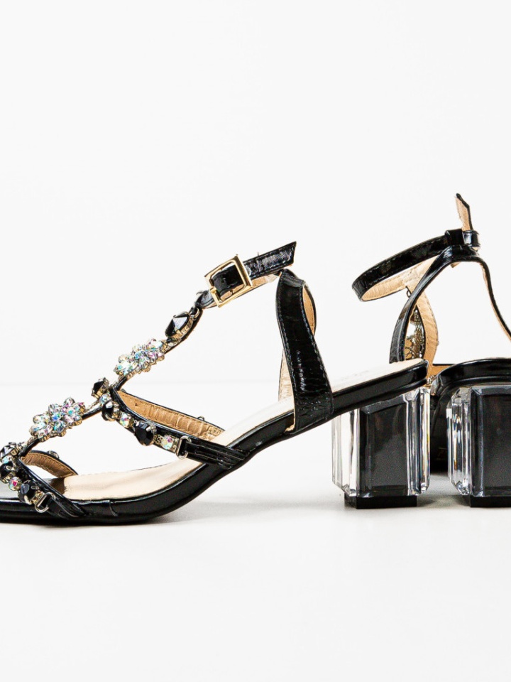 Sandale cu toc Iryna Negre