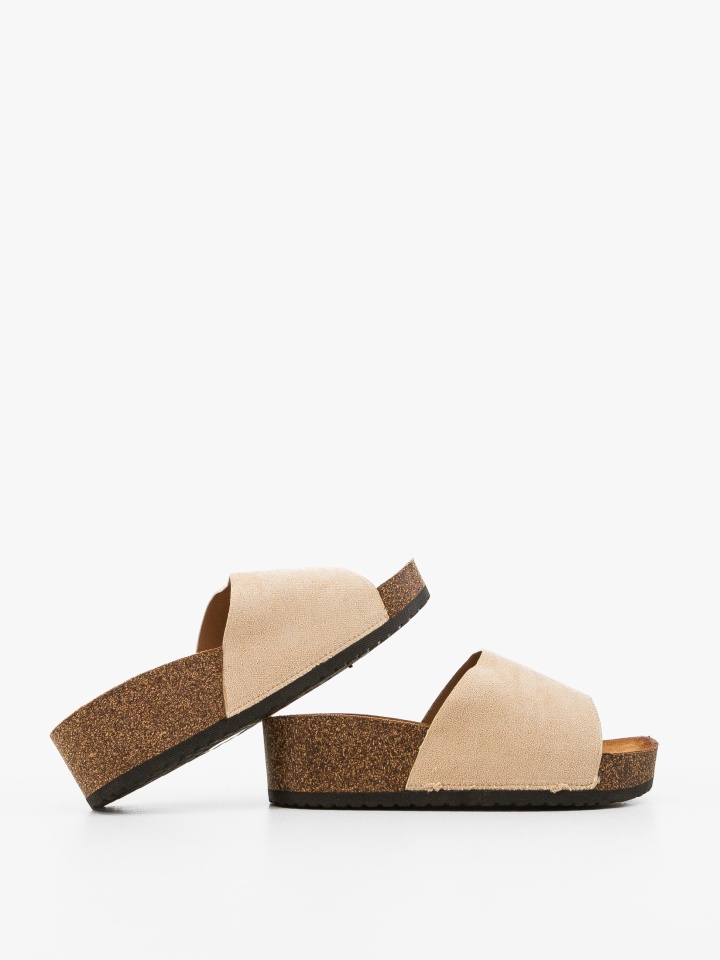 Papuci dama Tapan Bej