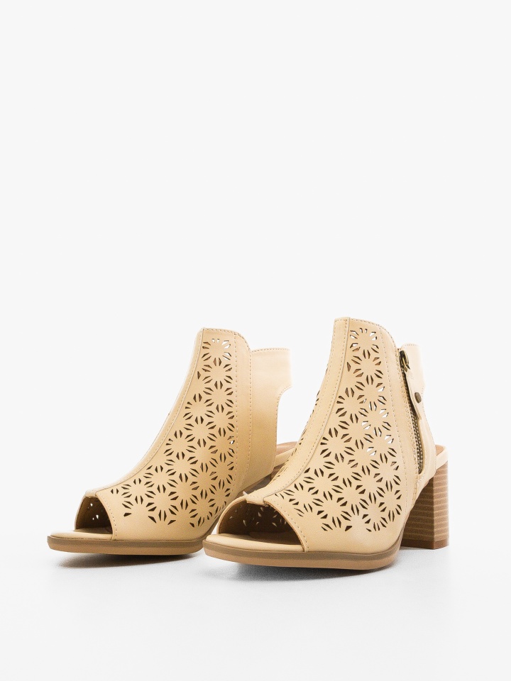 Sandale cu toc Adam Bej