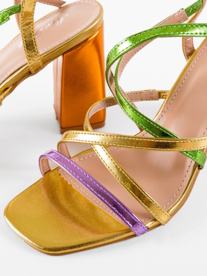 Sandale cu toc Amahle Argintii