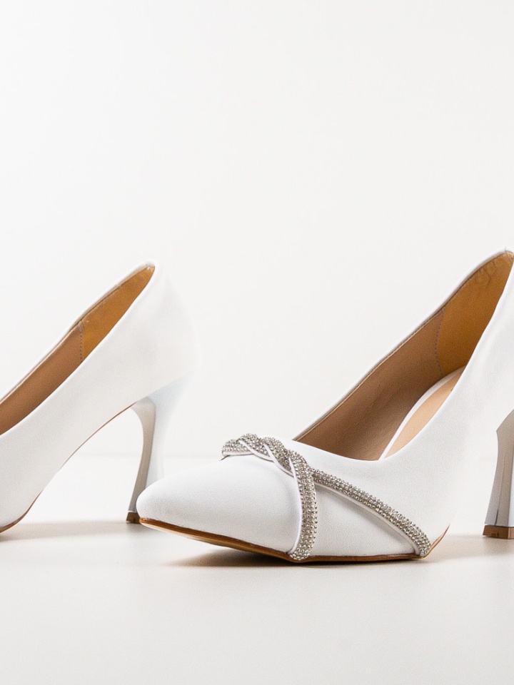 Pantofi cu toc Yajo Albi