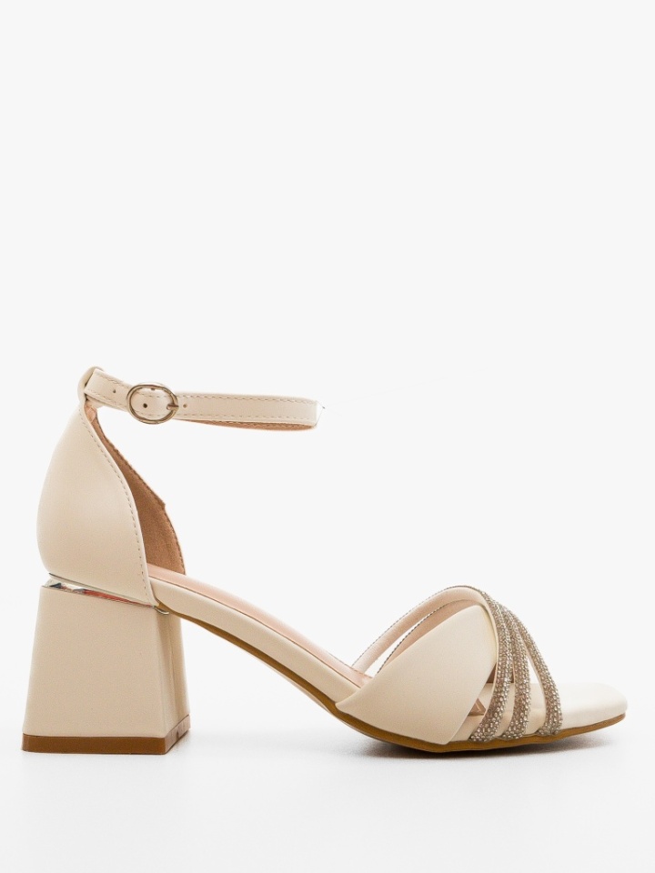 Sandale cu toc Pakka Argintii