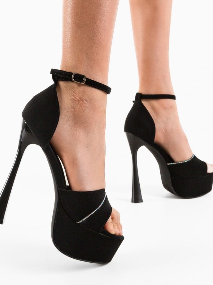 Sandale cu toc Caribou Argintii