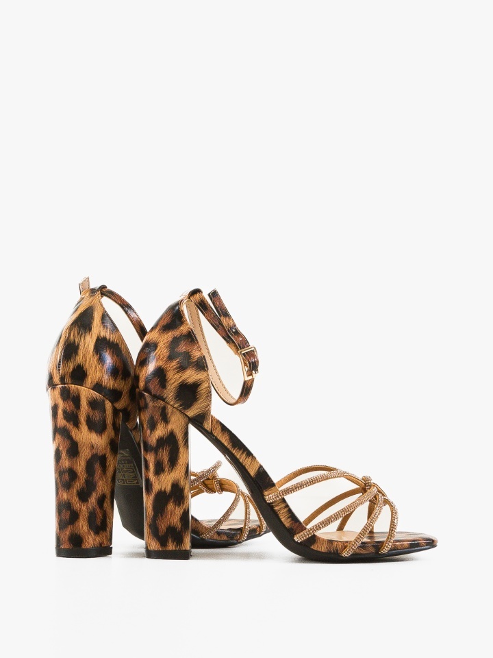Sandale cu toc Roxane Animal Print