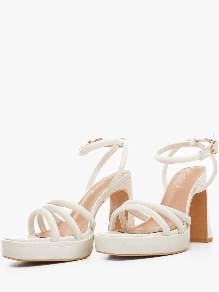 Sandale cu toc Grant Albe