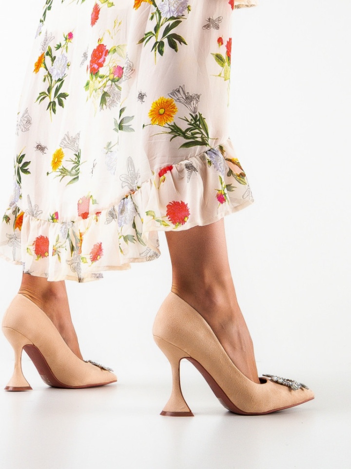 Pantofi cu toc Luja Bej