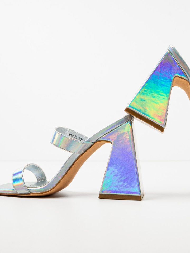 Saboti cu toc Luanda Argintii