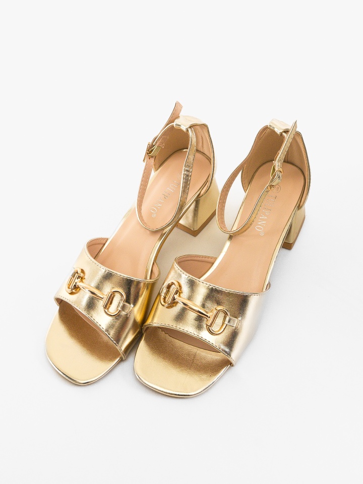 Sandale cu toc Mann Negre