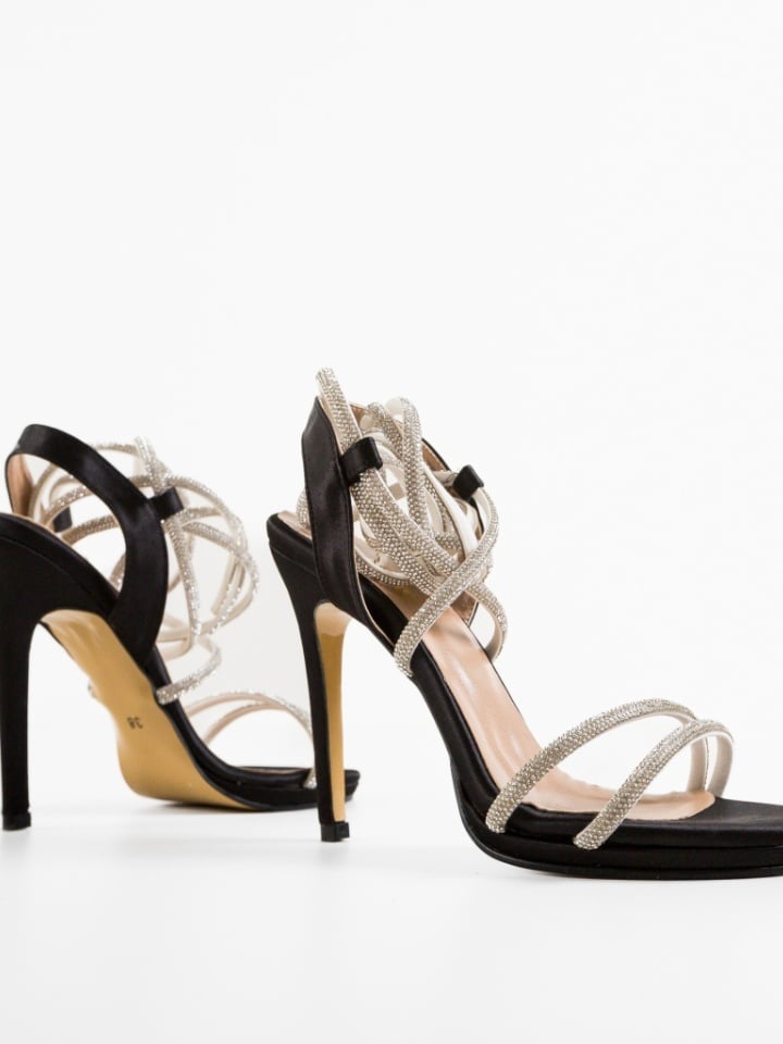 Sandale cu toc Beery Albe