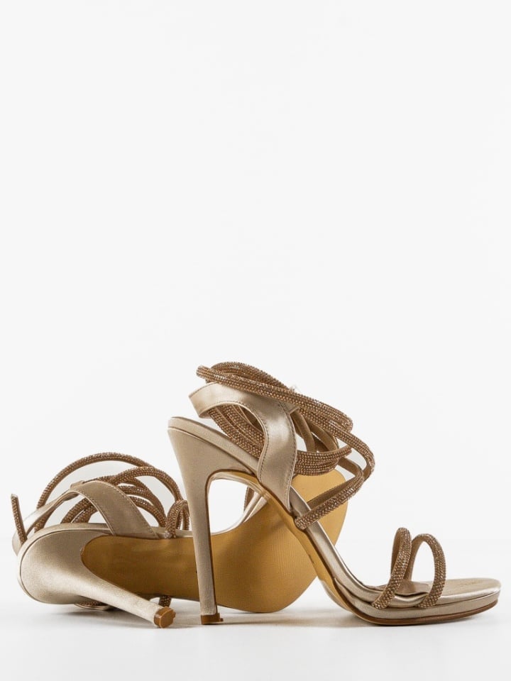 Sandale cu toc Beery Albe