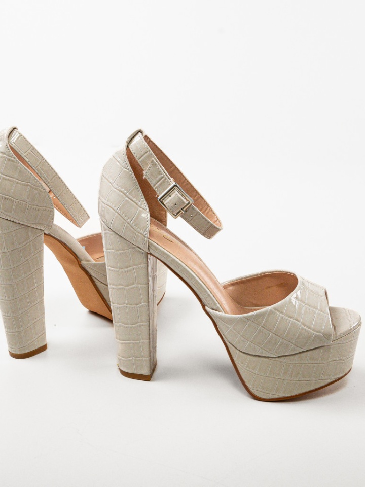 Sandale cu toc Dobre Bej