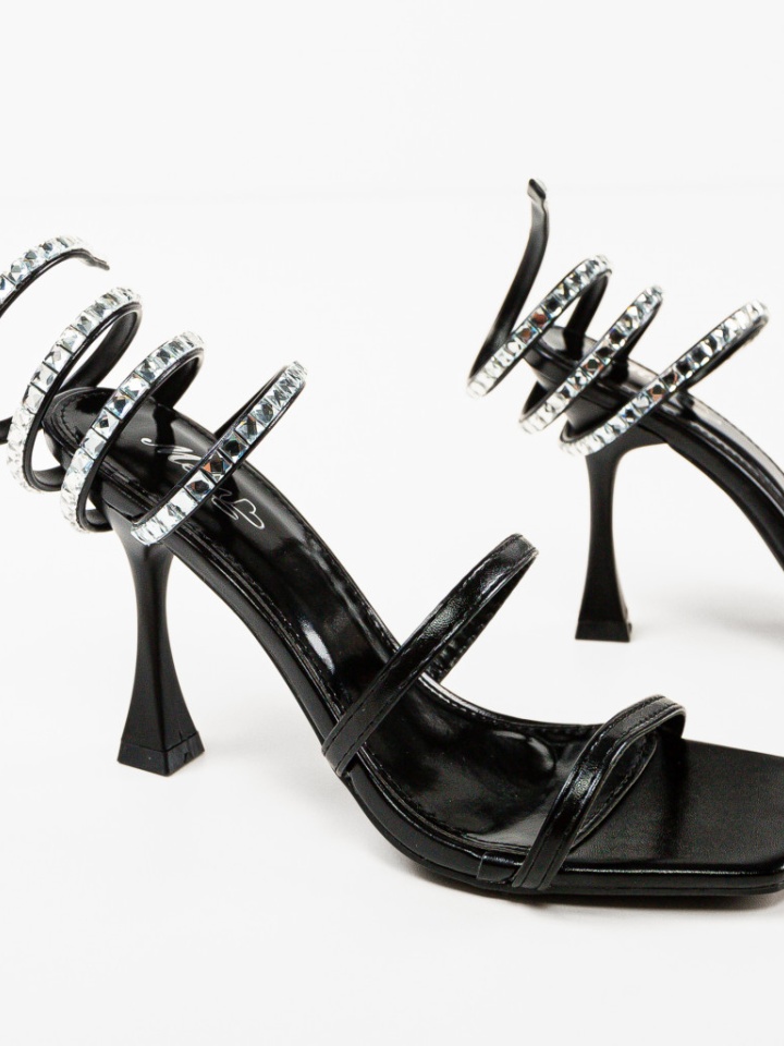 Sandale cu toc Poroini Negre