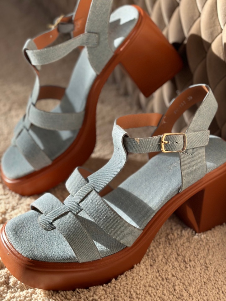 Sandale cu toc Merriam Albastre