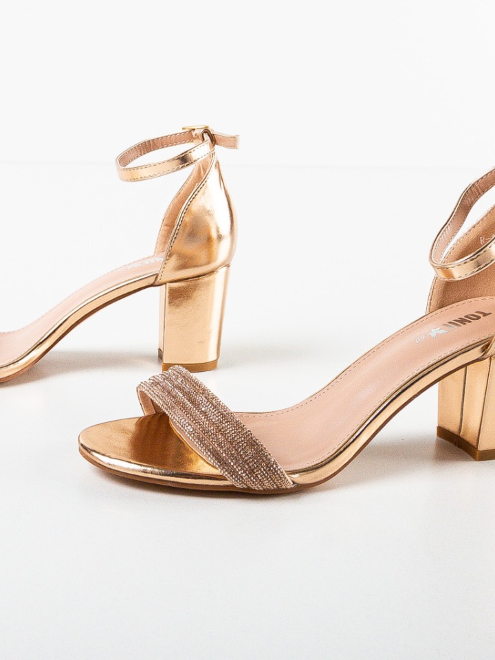 Sandale cu toc Ogan Aurii