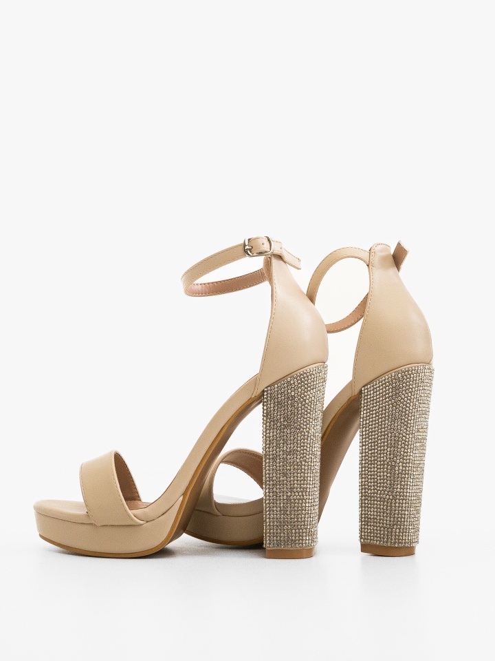 Sandale cu toc Rajan Bej
