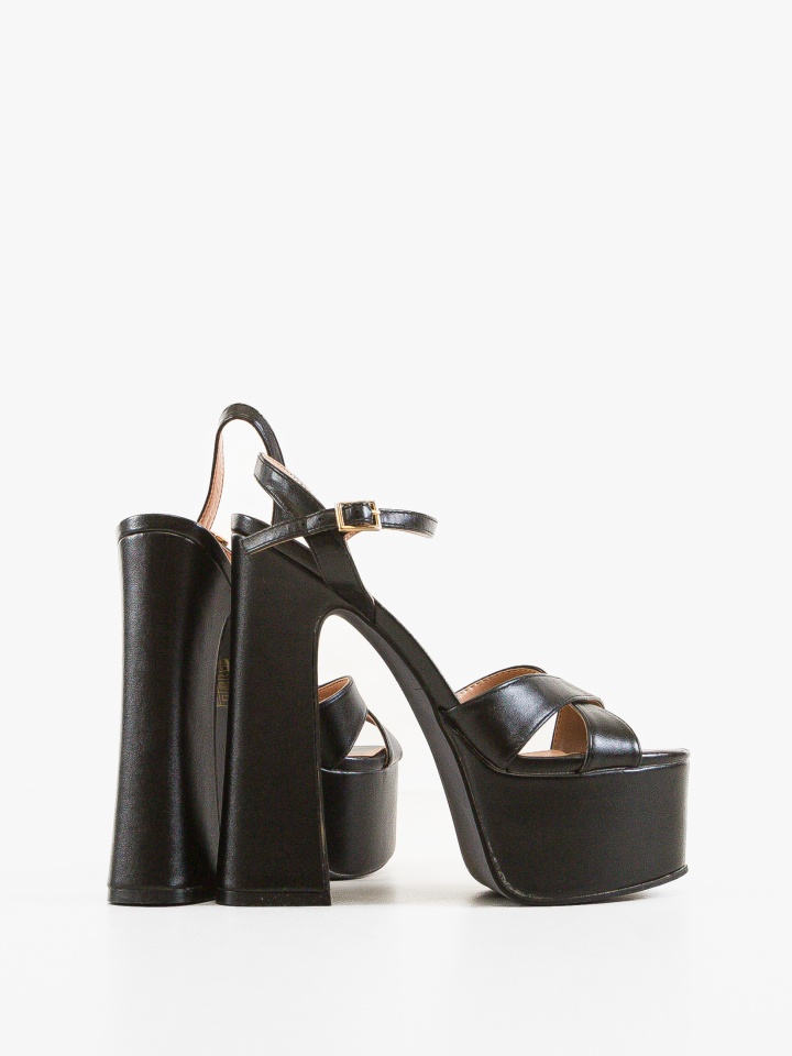 Sandale cu toc Donna Negre