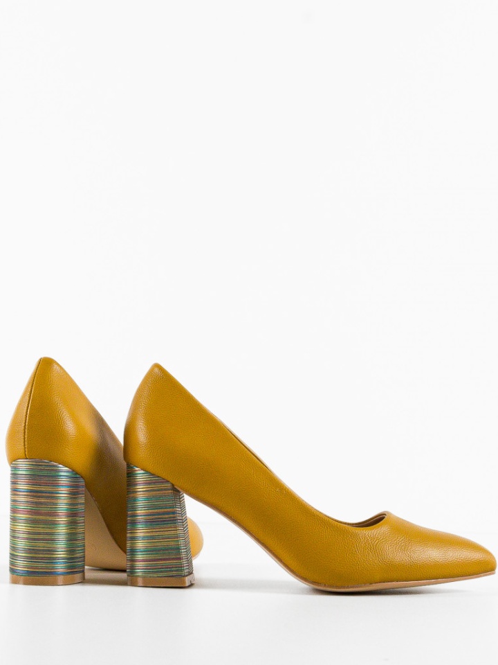 Pantofi cu toc Tuka Galbeni