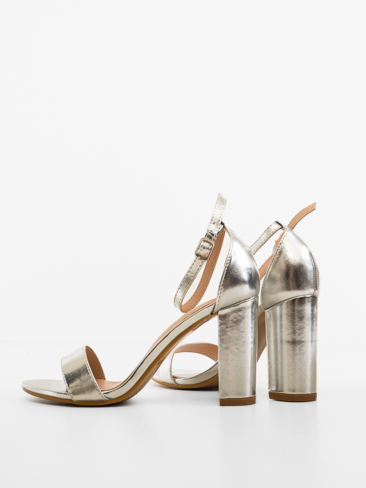 Sandale cu toc Aurora Albe