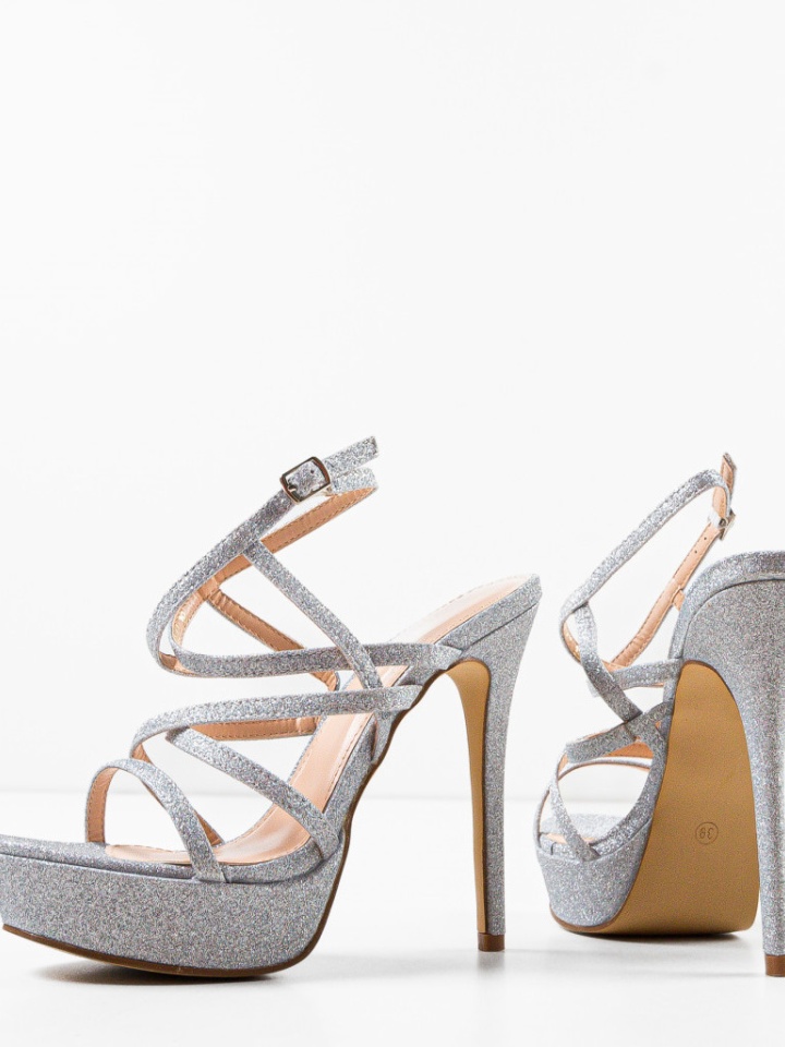 Sandale cu toc Kongo Roz