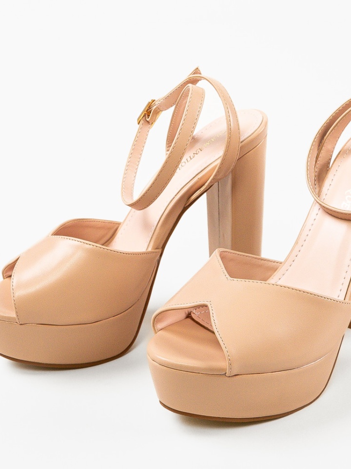 Sandale cu toc Yuuki Argintii