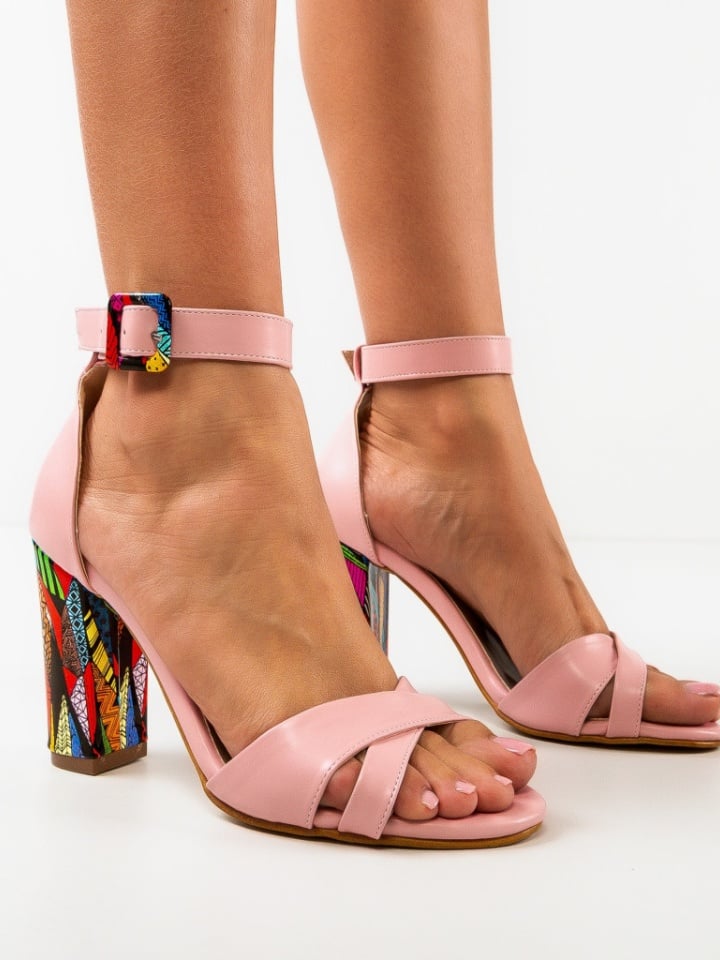 Sandale cu toc Crimson Negre