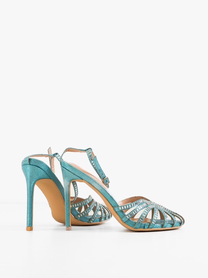 Sandale cu toc Bridg Albastre